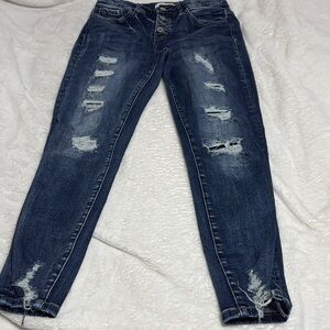 KanCan Dark Blue Distressed Skinny Jeans